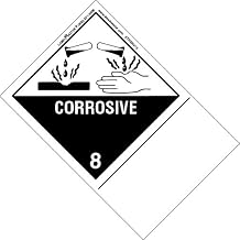 Labelmaster ETSNT13 Corrosive Label, Blank, Shipping Name, Paper, Extended Tab, Hazmat, 5.9" x 4" (Pack of 500)