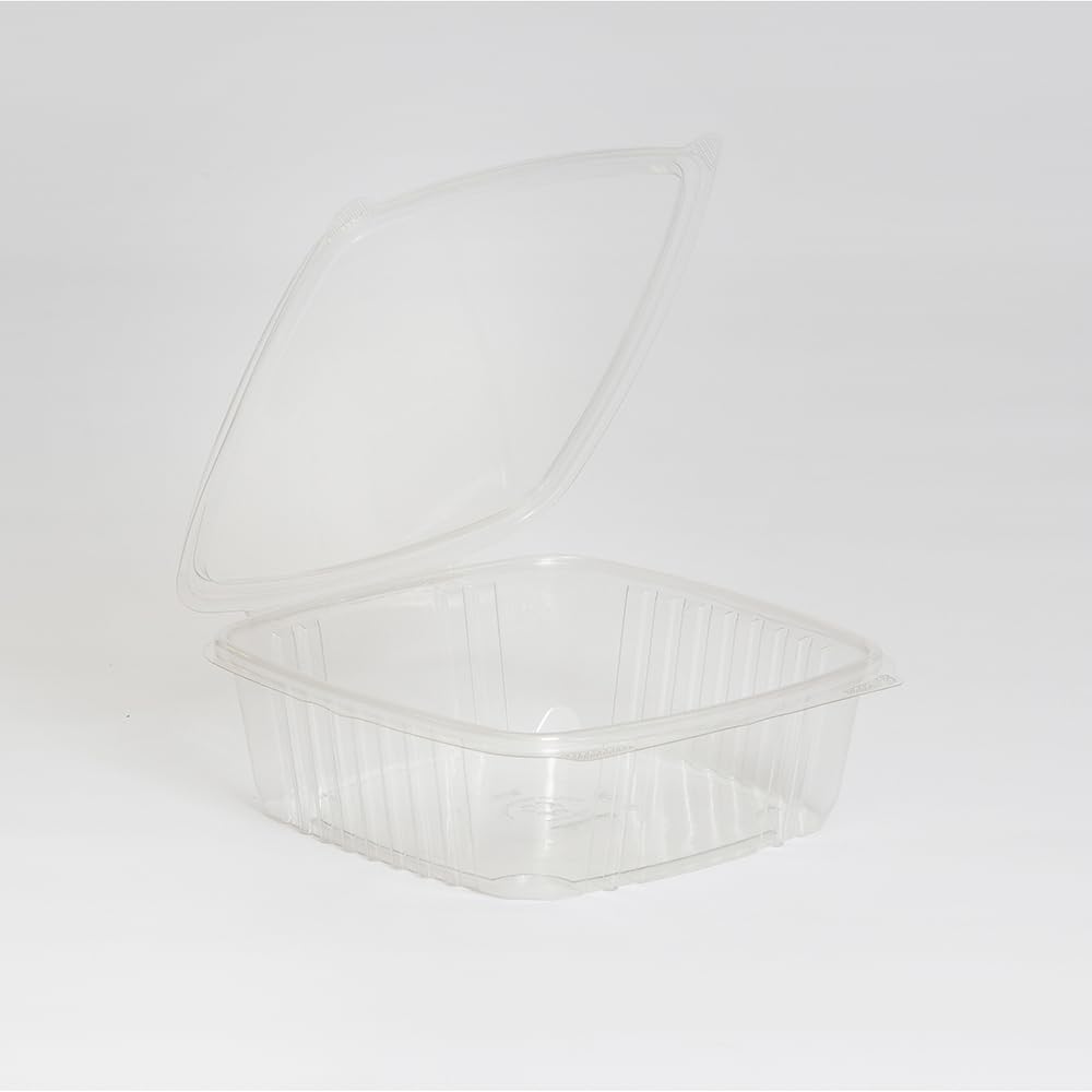 48 oz. (3/4 Gallon-Size) RPET Clear Plastic Hinged Lid Deli Meal Prep Fruit Salad Display Food Storage Containers | 200/Case by KODA CUP – 48 oz, 48.0 ounces, Model RPTHLD48