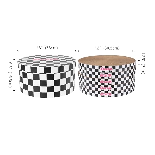 THE LICKER STORE Checker Black/White / 12" / Modern;Mid-Century;Classic;Transitional;Traditional;Cottage;Casual Scratching Pads