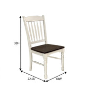 British Isles Brown Slatback Sidechair with Light Distressed Finish by Starlight Canyon Home – Solid Rubberwood, Brown, Pack of 2
