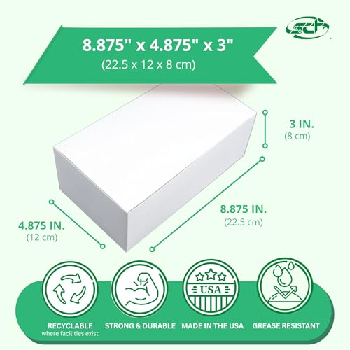 SOUTHERN CHAMPION TRAY 8-7/8" Length x 4-7/8" Width x 3-1/2" Height / White / Tuck Top Paper