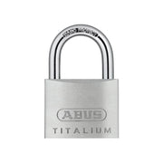 64TI/50 50mm Titalium Padlock Keyed KA by ABUS – 50 mm lock body, regular shackle, Aluminium Alloy Steel, Pack of 6, Model ABUKA56206