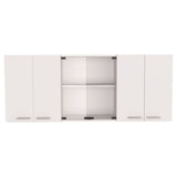Oceana 150 Wall Double Door Cabinet with Glass by DEPOT E-SHOP – 59.05"W x 23.62"H x 12.4"D, Other, White, Model DE-GLB5608