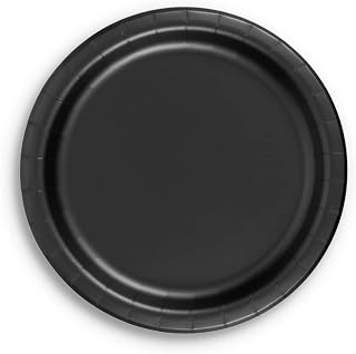 Creative Converting 79134B Black Velvet Luncheon Plate, Solid (10pks Case)