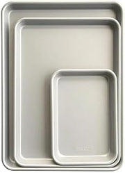 Nordic Ware 3-Piece Nonstick Baking Sheet Set Silver Color (Half Sheet, Jelly Roll, & Eighth)