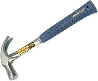 Estwing Curved Claw Hammer - 24 oz USA Made Smooth face with English Pattern Design & Shock Reduction Grip - E3-28C-24