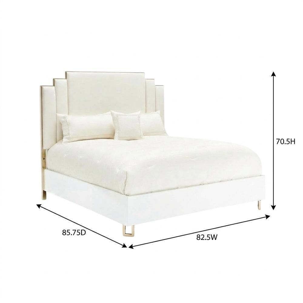 Cloud White Upholstered Eastern King Bed by Starlight Canyon Home – Manufactured Wood, White