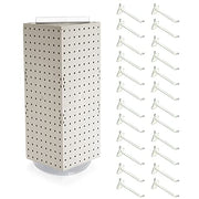 Azar Displays Pegboard + Hooks / White / 8 inches (W) x 8 inches (D) x 20 inches (H) Display Racks