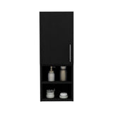 12" Medicine 31H Single Door Cabinet by DEPOT E-SHOP – 11.81"W x 31.57"H x 9.84"D, Wood, Black, Model DE-MLW7949