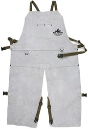 MCR Safety Welding Bib Apron with Split Leg, One Center Front Pocket, 24in x 42in, Gray, 38242MW