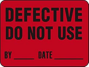 Labelmaster BT338 DEFECTIVE Do Not Use Label (Pack of 500)