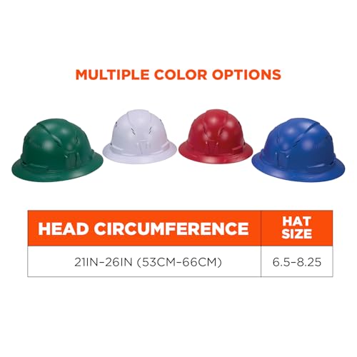 Ergodyne White / 6.5 - 8 (21in - 25 in / 53cm - 63.5cm) / Full Brim Safety Helmet - Type 2, Class C Head Protection