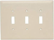 Legrand Pass & Seymour TPJ3I Trademaster Jumbo Oversized Unbreakable Nylon Wall Plate, 3 Gang, Three Toggle Cover, Ivory (1 Count)