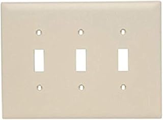Legrand Pass & Seymour TPJ3I Trademaster Jumbo Oversized Unbreakable Nylon Wall Plate, 3 Gang, Three Toggle Cover, Ivory (1 Count)