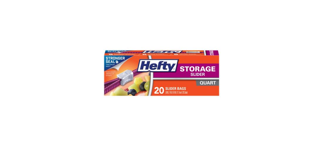 R81219 20 Count Slider Storage Bag Quart by Reynolds – One Size, 1.0 quarts, Polyethylene (PE), Clear, Pack of 20