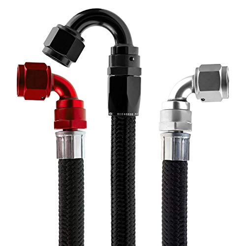 Redhorse Performance Compatible Stainless Core Hose (Black) by Red Horse Performance – 08, Black, Model 235-08-6