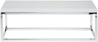 HUBERT Chrome Display Riser with White Top-20 7/8" L x 6 2/5" W x 7" H