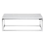 Chrome Display Riser with White Top-20 7/8" L x 6 2/5" W x 7" H by HUBERT – Metal, Gray, Model 65628+21734