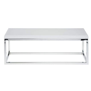 Chrome Display Riser with White Top-20 7/8" L x 6 2/5" W x 7" H by HUBERT – Metal, Gray, Model 65628+21734
