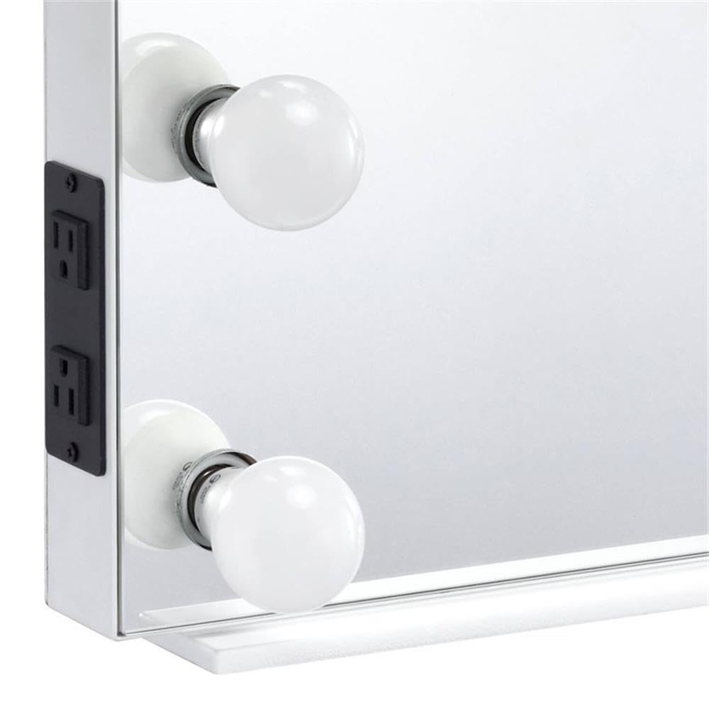 ASA Rectangle Accent Mirror in White by Acme – 24"L x 16"W, Metal, White, Model AC00760