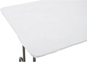 KWIK-COVERS Disposable Table Cover Oblong White Plastic - 30" H x 6'L