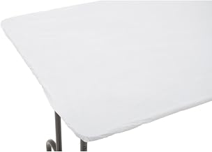 KWIK-COVERS Disposable Table Cover Oblong White Plastic - 30" H x 6'L