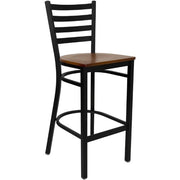 Flash Furniture Cherry Wood Seat/Black Metal Frame / Set of 1 / Traditional Barstools