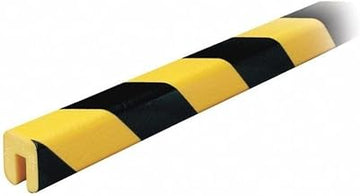 Knuffi 60-6760, Shelf Bumper Guard, Type G, 196-3/4"L x 1-1/16"W x 1-1/4"H, Black & Yellow
