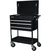 34" Professional 3 Drawer Service Cart - Black by Homak – 16.75"L x 34.5"W x 39.38"H, Steel, Black