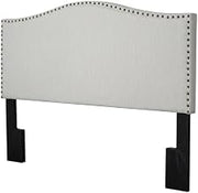 Furnifact Off White Upholstered King Headboard with Rubberwood Solid Frame, Soft Fabric Padding, Elegant Design for Bedroom Comfort, Stylish Décor
