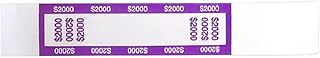 CONTROLTEK $2000 Currency Strap, Violet/White, 1000/Box