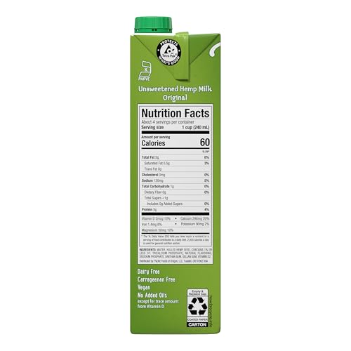 Pacific Foods Hemp Milk / 32 Fl Oz (Pack of 6) / 1 Hemp Milk