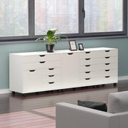 Winsome White / 2 Doors, 15 Drawers / Transitional Storage Drawer Units
