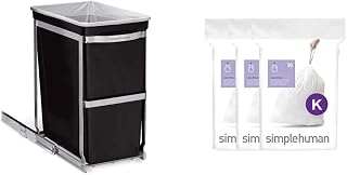 simplehuman 30 litre pull-out can heavy-duty steel frame + code K 60 pack liners