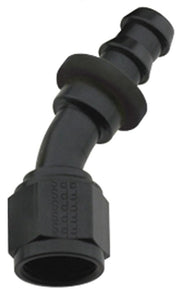 10AN Push-Lite End 30 Degree - Black by Fragola – Stock, Stainless Steel, Black, Model 203010-BL