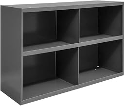 Durham 329-95 Gray Cold Rolled Steel 4 Opening Bin with Slope Self Design, 33-3/4" Width x 23-7/8" Height x 12" Depth