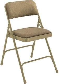National Public Seating 2200 Series Upholstered Folding Chair [Set of 4] Color: Beige/Beige Frame