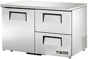 True TUC-48D-2-LP-HC Low Profile 48" Two Section Undercounter Reach-In Refrigerator, One Solid Door & Two Drawers