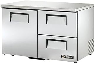 True TUC-48D-2-LP-HC Low Profile 48" Two Section Undercounter Reach-In Refrigerator, One Solid Door & Two Drawers