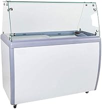 OMCAN 50-Inch Ice Cream Dipping Freezer with Flat Sneeze Guard