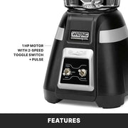 Waring Toggle Switch | Copolyester Jar / 48 Ounces / Black Countertop Blenders