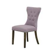Fabric-Upholstered Parsons Dining Chair with High Back by Furnifact – Wood, Jacobean, Pack of 2