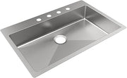 Elkay ECTSRSAD3322604 Crosstown 18 Gauge Stainless Steel 33" x 22" x 6" 4-Hole Single Bowl Dual Mount ADA Sink