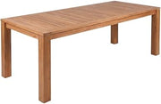 Green Outdoor Dining Table with Teak Finish, Contemporary Style, 108.5-Inch Width, Perfect for Patios and Outdoor Spaces