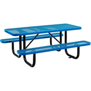 Global Industrial Blue / 74 inches x 62 inches x 29.5 inches / Industrial Picnic Tables