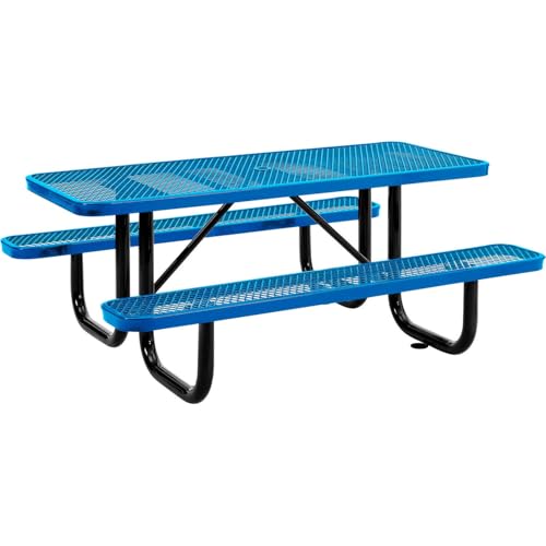 Global Industrial Blue / 74 inches x 62 inches x 29.5 inches / Industrial Picnic Tables