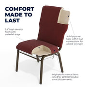 Flash Furniture Maroon Fabric/Gold Vein Frame / Set of 1 / Classic Stacking Chairs