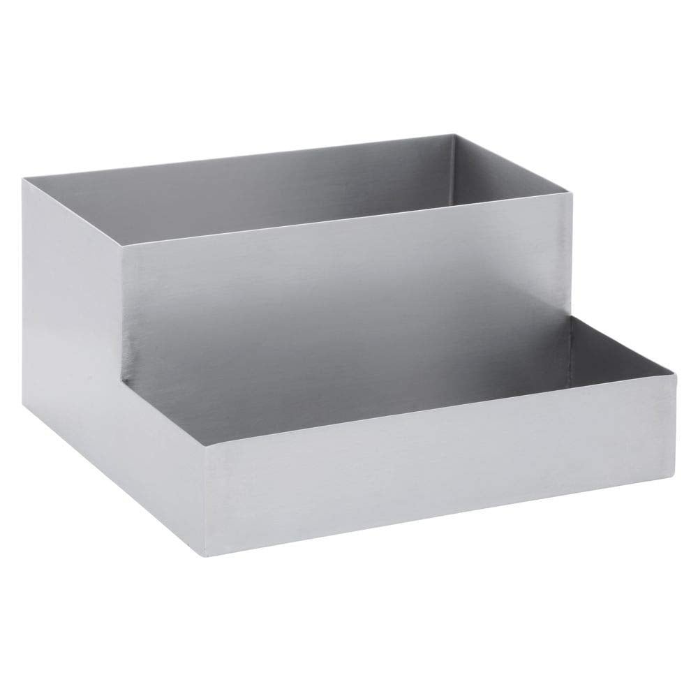 Condiment Holder Stainless Steel 2-Tier - 9 3/4"L x 8"W x 4 1/2"H by HUBERT – 10 x 10 x 11.75 inches, Stainless Steel, Silver, Model 480654