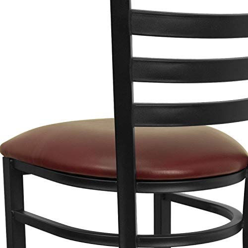 Flash Furniture Burgundy Vinyl Seat/Black Metal Frame / Set of 1 / Traditional Barstools