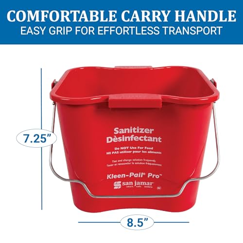 San Jamar 6 Quarts / Red / 1 Pails